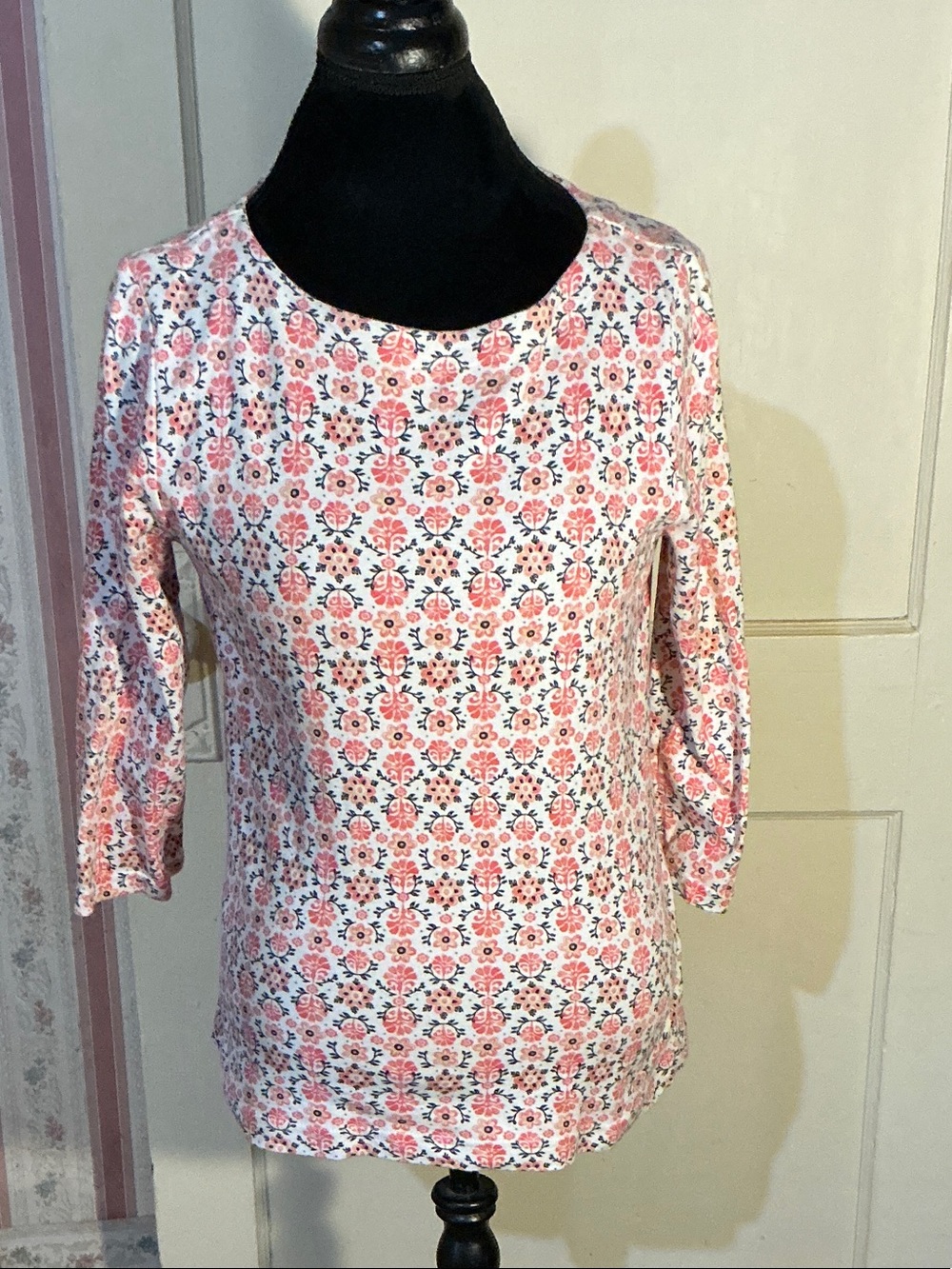 croft & barrow Pink Floral Long Sleeve Tee